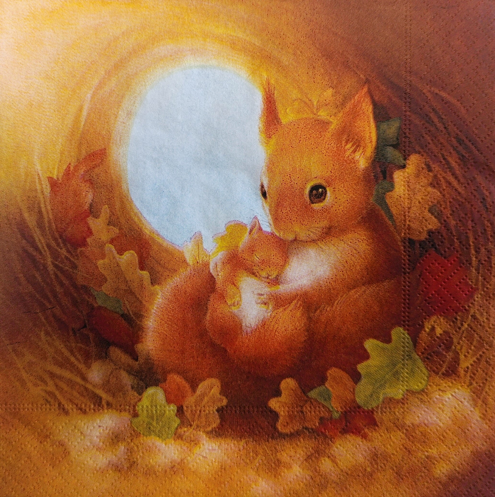 Serviette - Squirrel in winter - Bastelschachtel