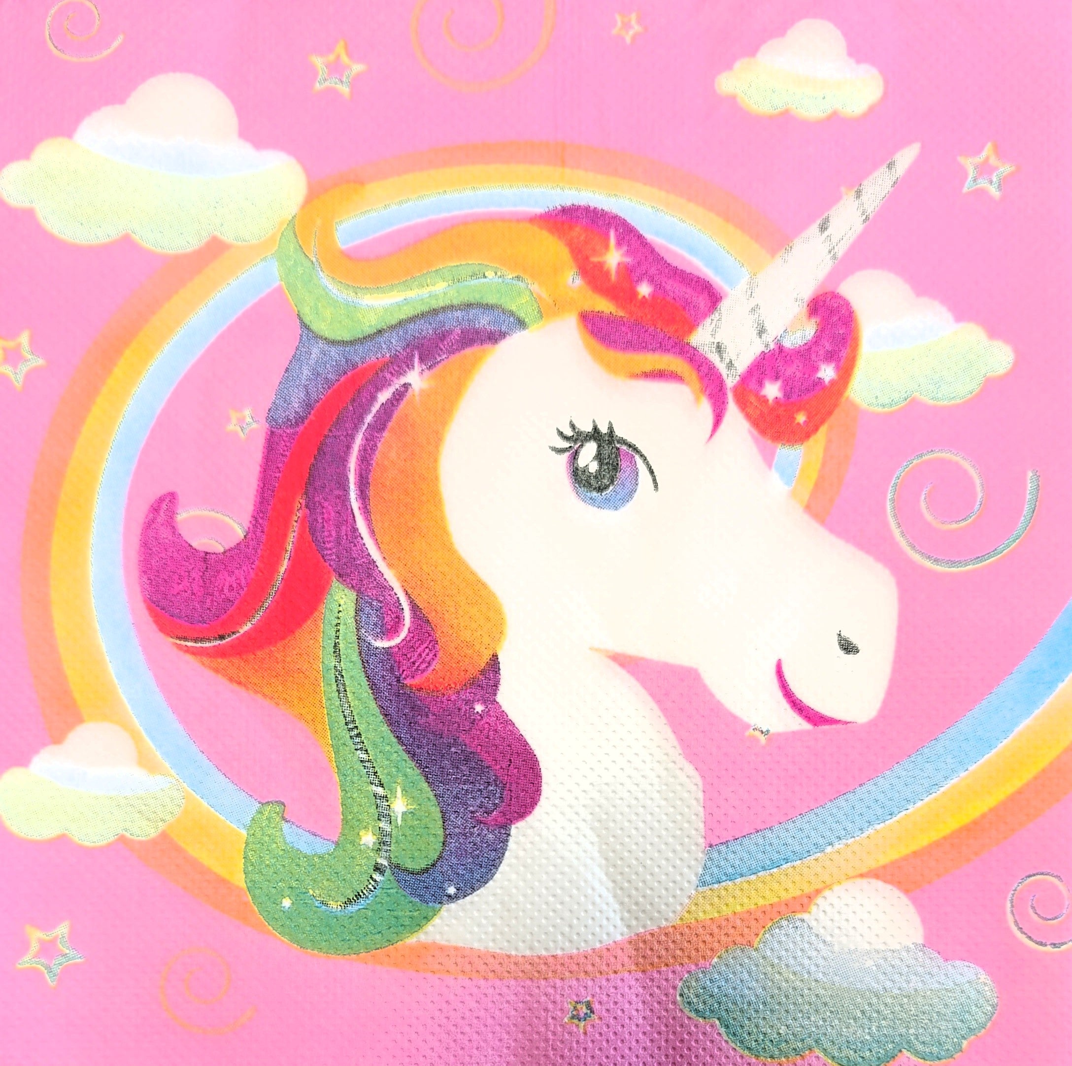 Serviette - Unicorn Rosa - Bastelschachtel