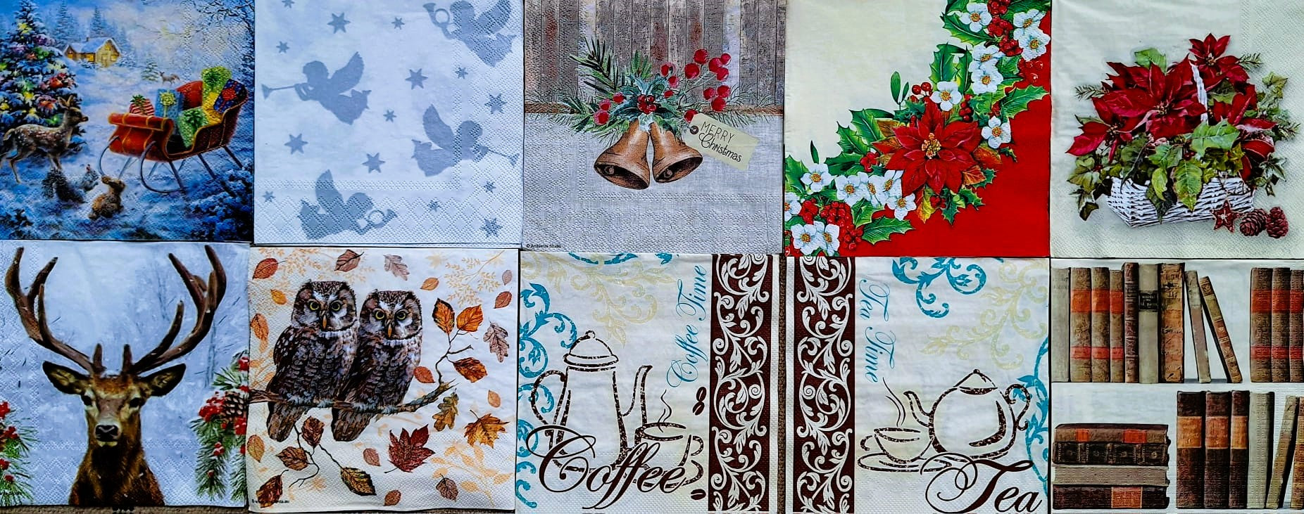 Servietten Set mit Decoupage-Kleber - Gemütlichkeit - Bastelschachtel