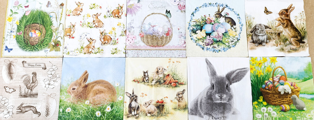 Servietten Set mit Decoupage-Kleber - Ostern - Bastelschachtel