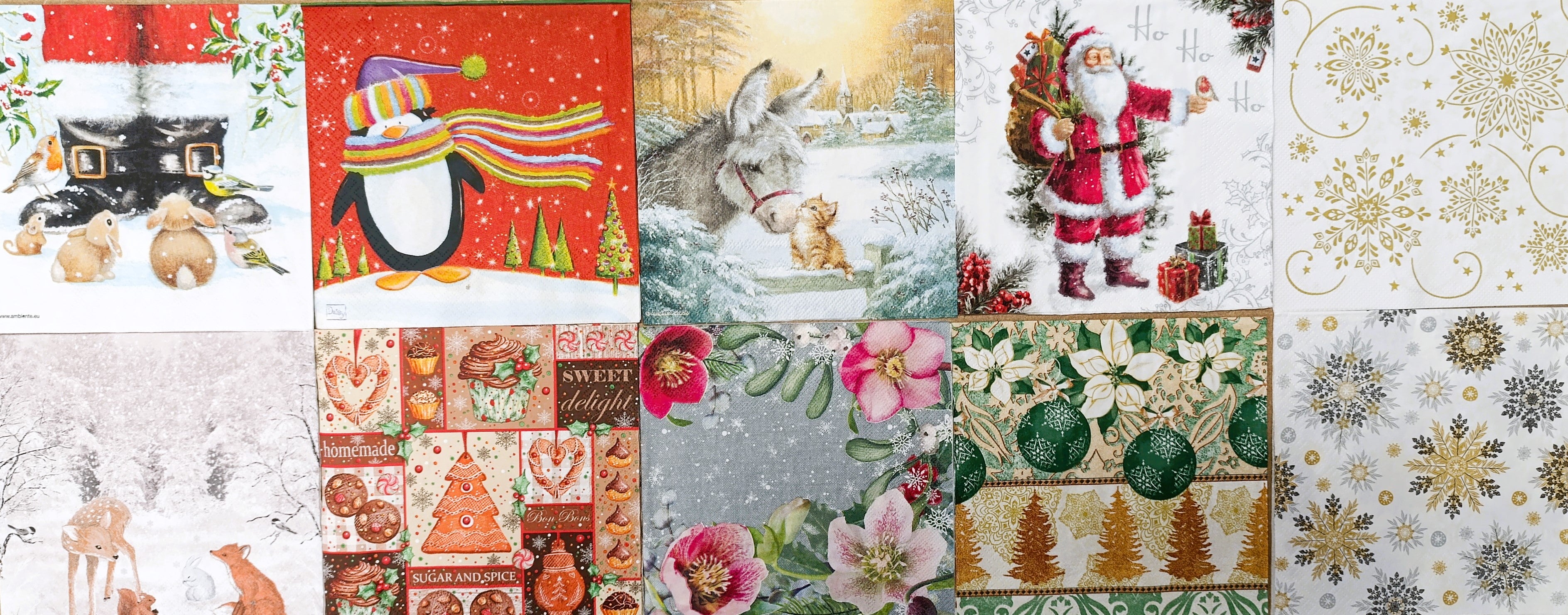 Servietten Set mit Decoupage-Kleber - Winter - Bastelschachtel