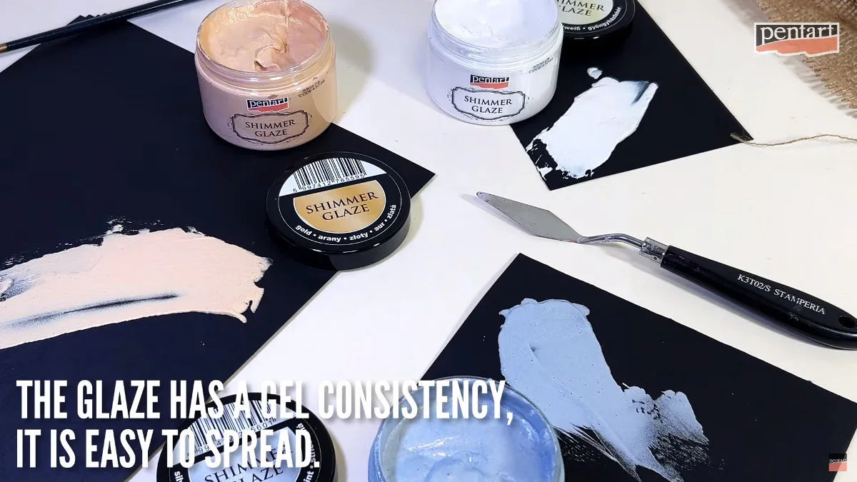Pentart Shimmer glaze 150ml - pearl white - Bastelschachtel - Sonstiges - 43740