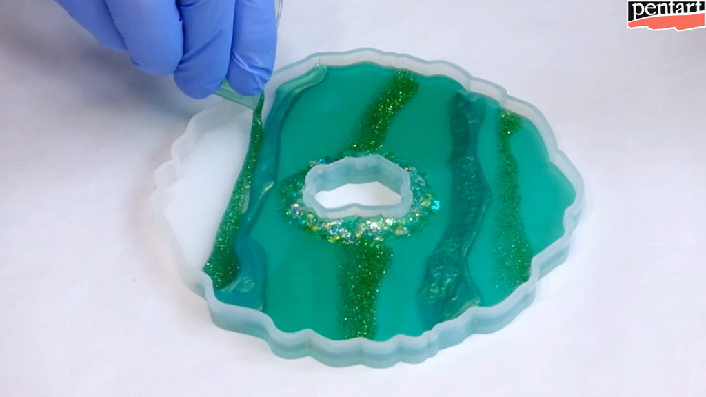 Silikonform für Resin - Geode mit Loch - Bastelschachtel