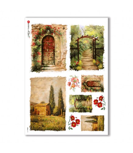 VIEWS-0111. Landscape Rice paper  for the decoupage.