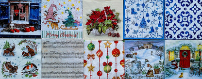 Servietten Set mit Decoupage-Kleber - Winter Wunderland