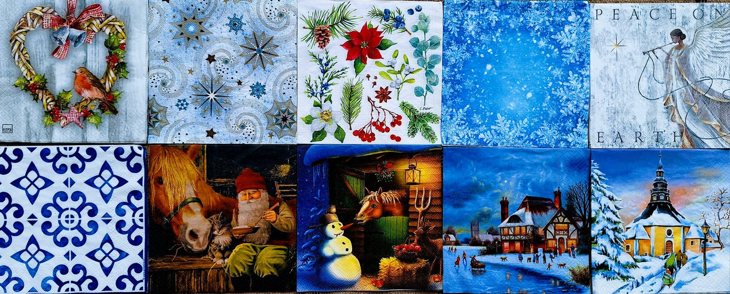 Servietten Set mit Decoupage-Kleber - Winter Wunderland