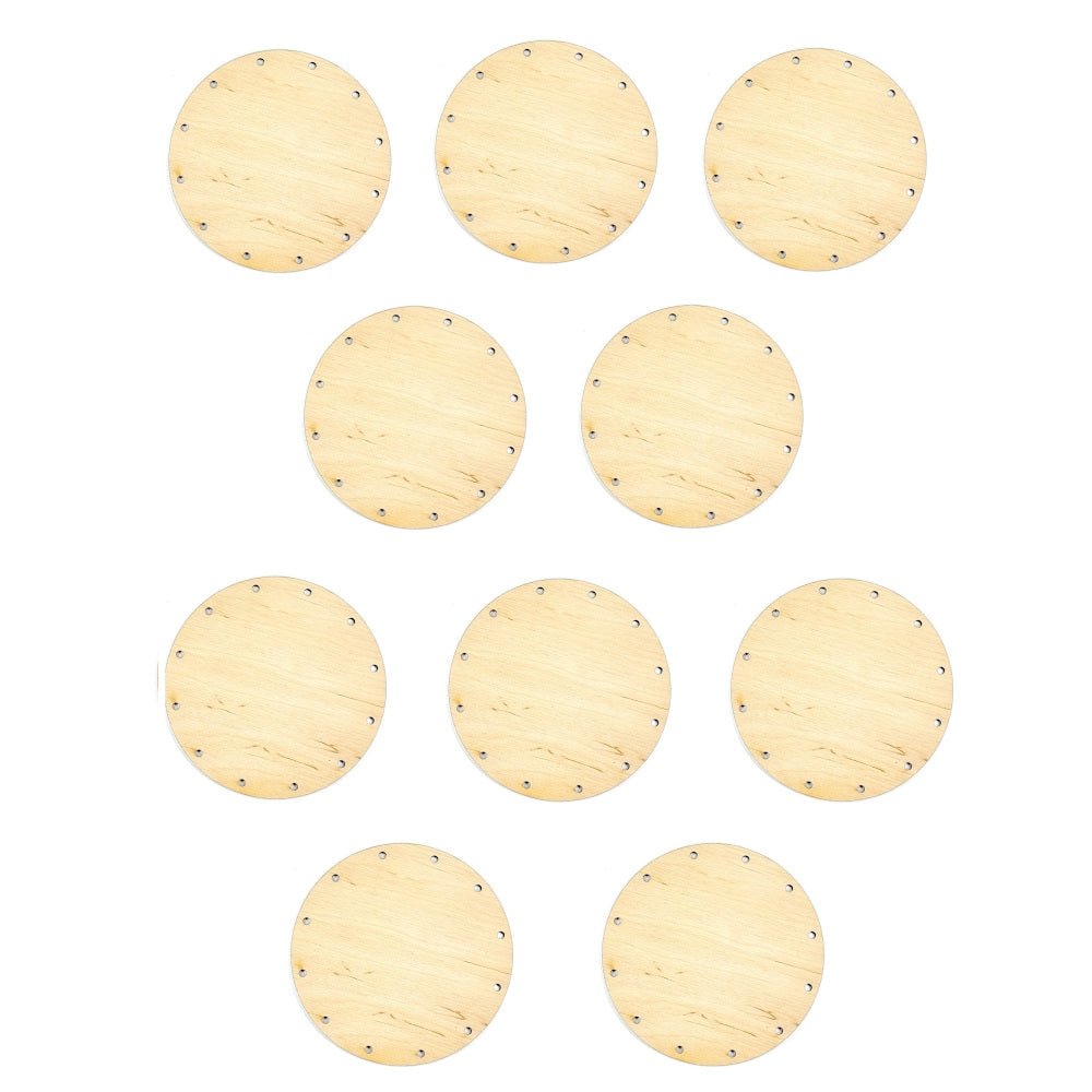 Korbboden Set rund, Ø 11cm für Peddigrohr 3mm - 10St. - Bastelschachtel - Korbboden Set rund, Ø 11cm für Peddigrohr 3mm - 10St.
