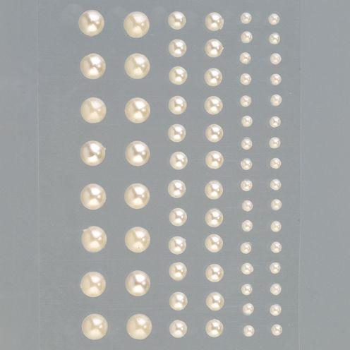 Acryl Halbperlen 72St - perlmutt creme - Bastelschachtel - Acryl Halbperlen 72St - perlmutt creme