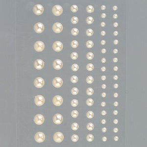 Acryl Halbperlen 72St - perlmutt creme - Bastelschachtel - Acryl Halbperlen 72St - perlmutt creme