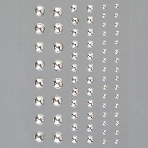 Acryl Halbperlen 72St - silber glanz - Bastelschachtel - Acryl Halbperlen 72St - silber glanz