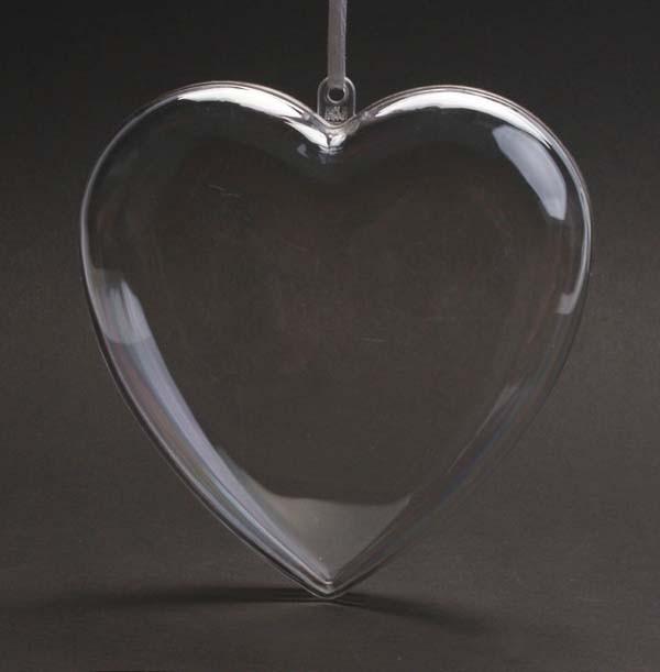 Acryl-Herz mit Trennwand 16cm - Bastelschachtel
