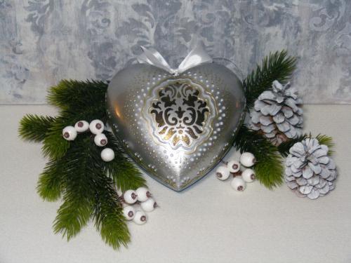 Acryl-Herz mit Trennwand 16cm - Bastelschachtel