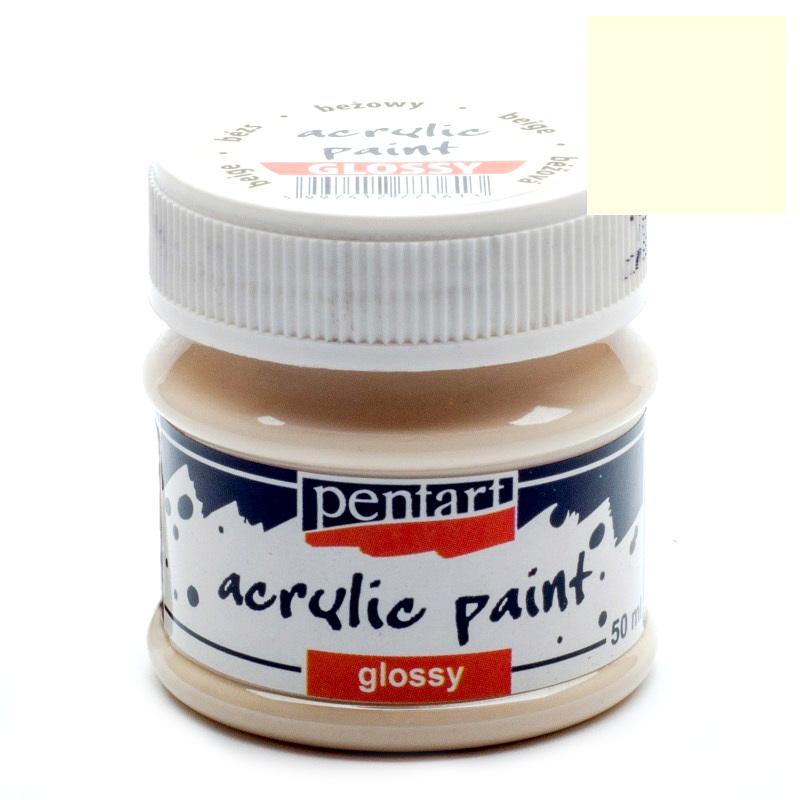 Pentart Acrylfarbe glänzend 50ml - beige - Bastelschachtel - Pentart Acrylfarbe glänzend 50ml - beige