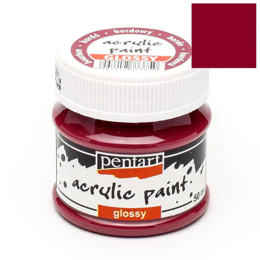 Pentart Acrylfarbe glänzend 50ml - bordeaux - Bastelschachtel - Pentart Acrylfarbe glänzend 50ml - bordeaux