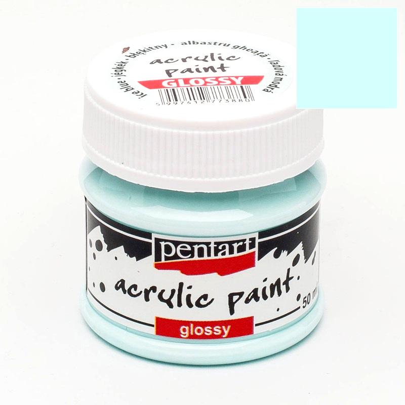 Pentart Acrylfarbe glänzend 50ml - eisblau - Bastelschachtel - Pentart Acrylfarbe glänzend 50ml - eisblau