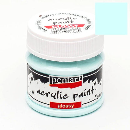 Pentart Acrylfarbe glänzend 50ml - eisblau - Bastelschachtel - Pentart Acrylfarbe glänzend 50ml - eisblau