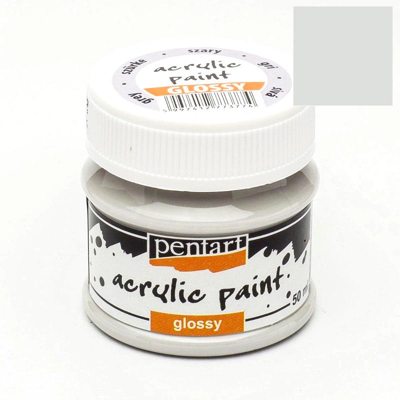 Pentart Acrylfarbe glänzend 50ml - grau - Bastelschachtel - Pentart Acrylfarbe glänzend 50ml - grau