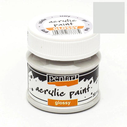 Pentart Acrylfarbe glänzend 50ml - grau - Bastelschachtel - Pentart Acrylfarbe glänzend 50ml - grau