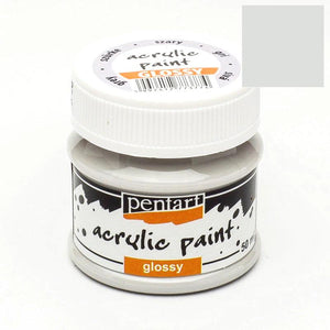 Pentart Acrylfarbe glänzend 50ml - grau - Bastelschachtel - Pentart Acrylfarbe glänzend 50ml - grau
