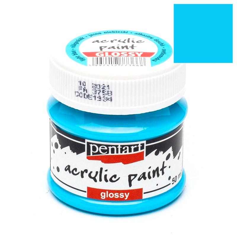 Pentart Acrylfarbe glänzend 50ml - hellblau - Bastelschachtel - Pentart Acrylfarbe glänzend 50ml - hellblau