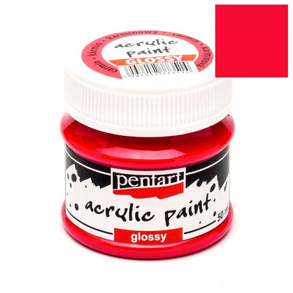 Pentart Acrylfarbe glänzend 50ml - karmin - Bastelschachtel - Pentart Acrylfarbe glänzend 50ml - karmin