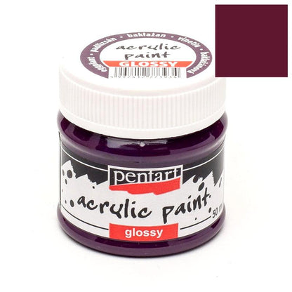 Pentart Acrylfarbe glänzend 50ml - melanzani - Bastelschachtel - Pentart Acrylfarbe glänzend 50ml - melanzani