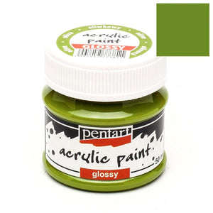 Pentart Acrylfarbe glänzend 50ml - olive - Bastelschachtel - Pentart Acrylfarbe glänzend 50ml - olive