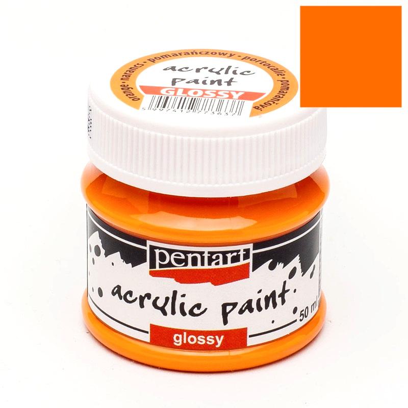 Pentart Acrylfarbe glänzend 50ml - orange - Bastelschachtel - Pentart Acrylfarbe glänzend 50ml - orange