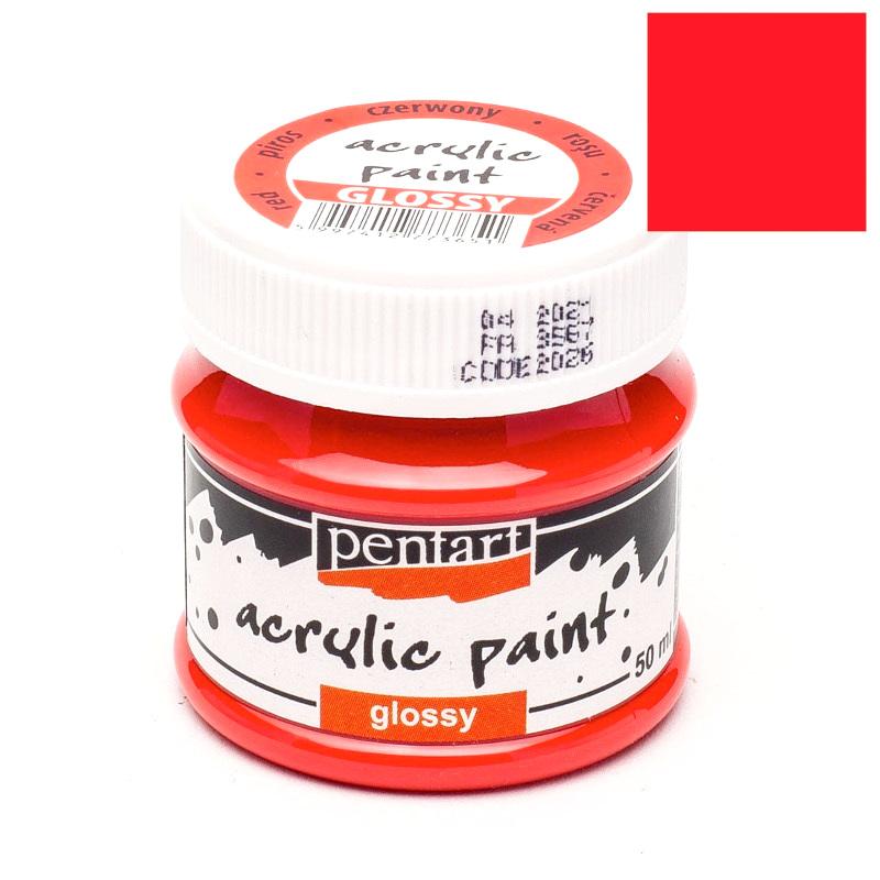 Pentart Acrylfarbe glänzend 50ml - rot - Bastelschachtel - Pentart Acrylfarbe glänzend 50ml - rot