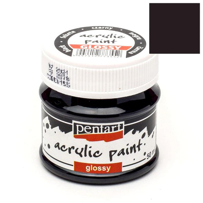 Pentart Acrylfarbe glänzend 50ml - schwarz