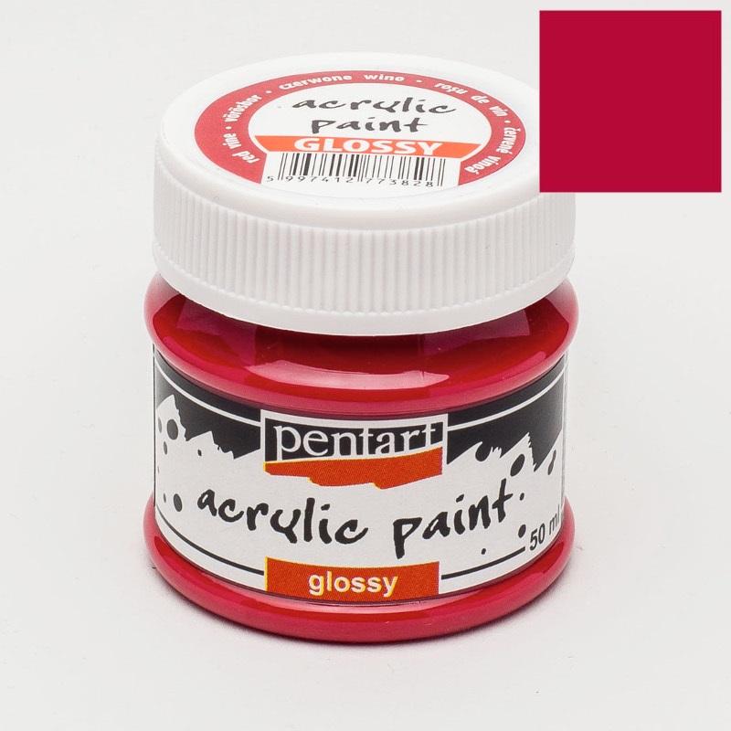 Pentart Acrylfarbe glänzend 50ml - weinrot - Bastelschachtel - Pentart Acrylfarbe glänzend 50ml - weinrot