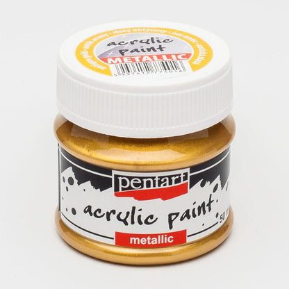 Pentart Acrylfarbe Metallic 50ml - antik gold - Bastelschachtel - Pentart Acrylfarbe Metallic 50ml - antik gold