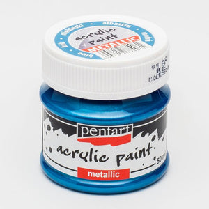 Pentart Acrylfarbe Metallic 50ml - blau - Bastelschachtel - Pentart Acrylfarbe Metallic 50ml - blau