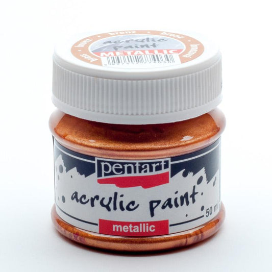 Pentart Acrylfarbe Metallic 50ml - bronze - Bastelschachtel - Pentart Acrylfarbe Metallic 50ml - bronze