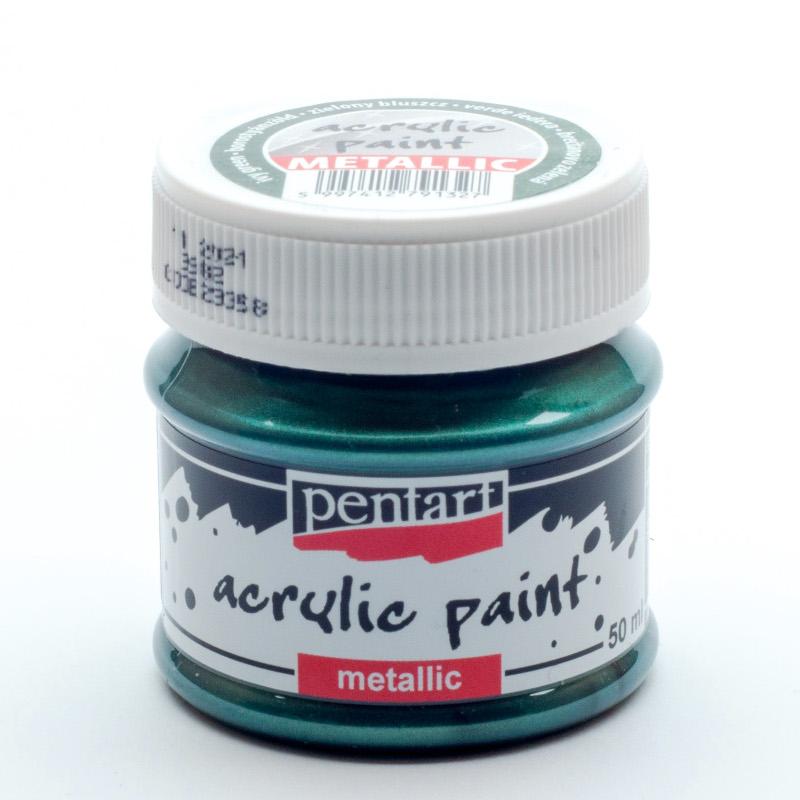 Pentart Acrylfarbe Metallic 50ml - efeu grün - Bastelschachtel - Pentart Acrylfarbe Metallic 50ml - efeu grün