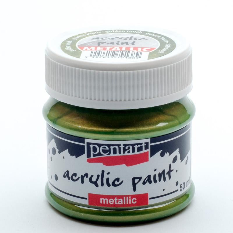 Pentart Acrylfarbe Metallic 50ml - golden touch - Bastelschachtel - Pentart Acrylfarbe Metallic 50ml - golden touch