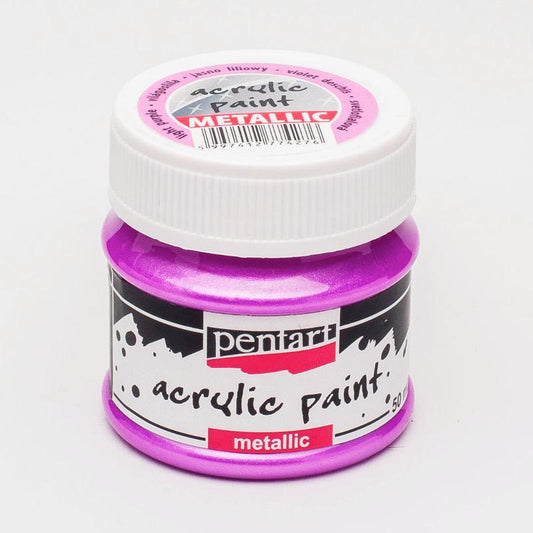 Pentart Acrylfarbe Metallic 50ml - hell lila - Bastelschachtel - Pentart Acrylfarbe Metallic 50ml - hell lila