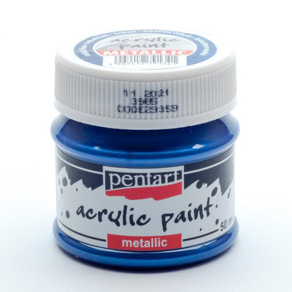 Pentart Acrylfarbe Metallic 50ml - kobaltblau - Bastelschachtel - Pentart Acrylfarbe Metallic 50ml - kobaltblau