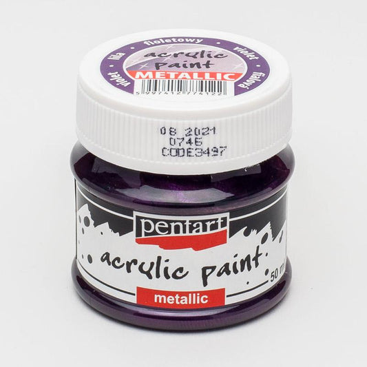 Pentart Acrylfarbe Metallic 50ml - lila - Bastelschachtel - Pentart Acrylfarbe Metallic 50ml - lila