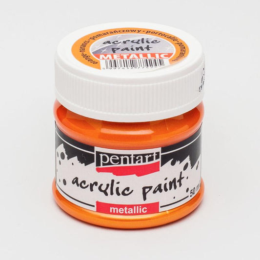 Pentart Acrylfarbe Metallic 50ml - orange - Bastelschachtel - Pentart Acrylfarbe Metallic 50ml - orange