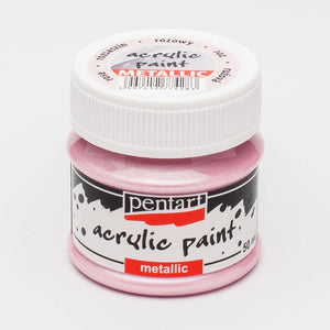 Pentart Acrylfarbe Metallic 50ml - rosa - Bastelschachtel - Pentart Acrylfarbe Metallic 50ml - rosa