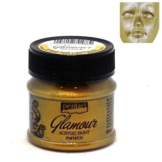 Pentart Acrylfarbe Metallic Glamour 50ml - antikgold - Bastelschachtel - Pentart Acrylfarbe Metallic Glamour 50ml - antikgold Pentart Farbe