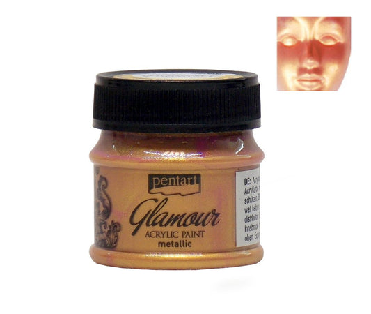 Pentart Acrylfarbe Metallic Glamour 50ml - rotgold - Bastelschachtel - Pentart Acrylfarbe Metallic Glamour 50ml - rotgold