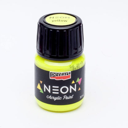 Acrylfarbe neon 30ml - gelb - Bastelschachtel - Acrylfarbe neon 30ml - gelb Pentart Farb