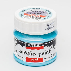 Pentart Acrylfarbe Perlmutt 50ml - blau - Bastelschachtel - Pentart Acrylfarbe Perlmutt 50ml - blau