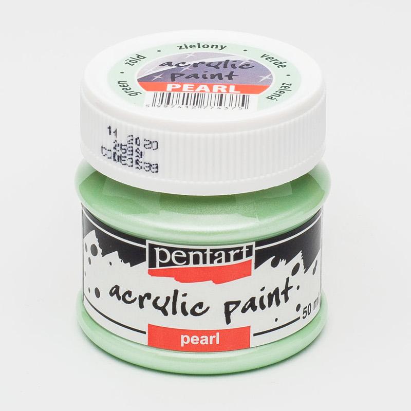 Pentart Acrylfarbe Perlmutt 50ml - grün - Bastelschachtel - Pentart Acrylfarbe Perlmutt 50ml - grün Pentart Farbe
