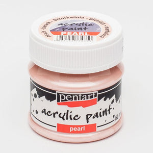 Pentart Acrylfarbe Perlmutt 50ml - pfirsich - Bastelschachtel - Pentart Acrylfarbe Perlmutt 50ml - pfirsich