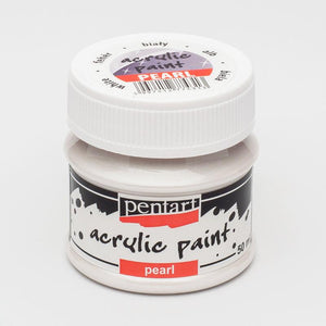 Pentart Acrylfarbe Perlmutt 50ml - weiß - Bastelschachtel - Pentart Acrylfarbe Perlmutt 50ml - weiß Pentart Farbe