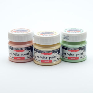 Pentart Acrylfarbe Perlmutt in Set, 3x50ml, Set 2. - Bastelschachtel - Pentart Acrylfarbe Perlmutt in Set, 3x50ml, Set 2. Pentart Farbe