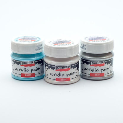 Pentart Acrylfarbe Perlmutt in Set, 3x50ml, Set 3. - Bastelschachtel - Pentart Acrylfarbe Perlmutt in Set, 3x50ml, Set 3. Pentart Farbe